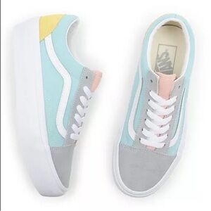 Vans Old Skool Platform Color Block Sneakers in Multi Pastel